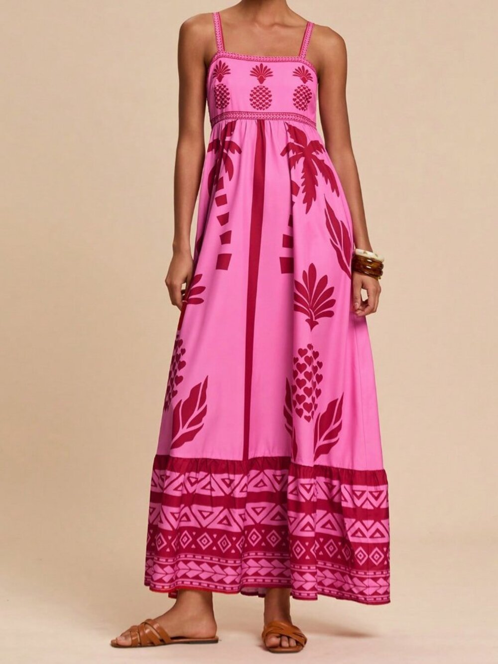 Pink Boho Women's Woven Slip Tank Dress - Picture 4 of 7